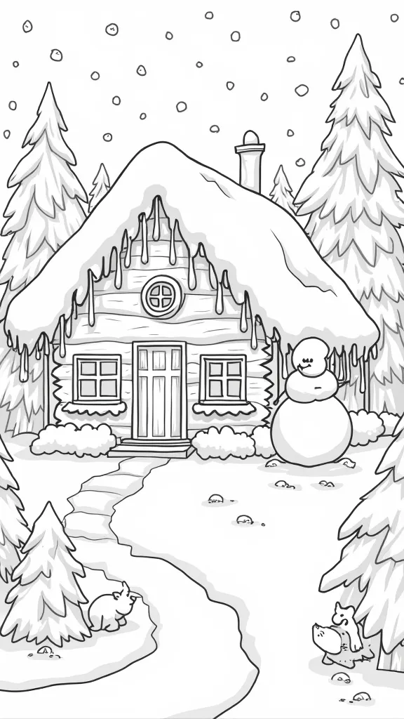 winter coloring page free